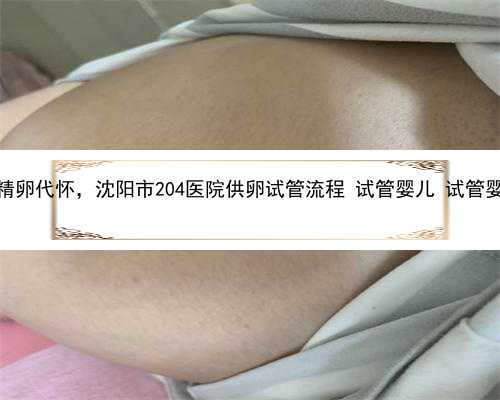 沈阳自供精卵代怀，沈阳市204医院供卵试管流程 试管婴儿 试管婴儿成功率